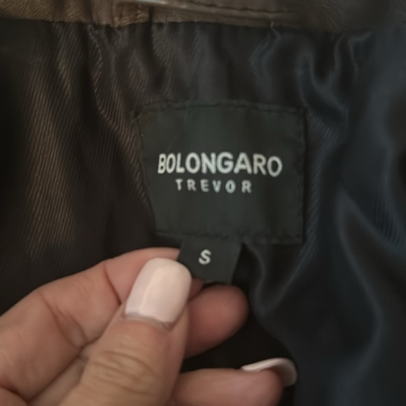 Bolongaro Trevor by ASOS  Chocolate Brown Leather Jacket - size Small - Picture 10 of 13